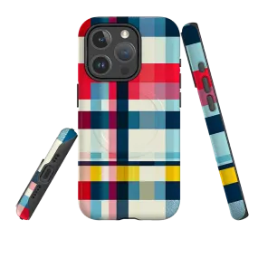 Polished Finish Texture iPhone MagSafe Tough Case - Cancun Gingham