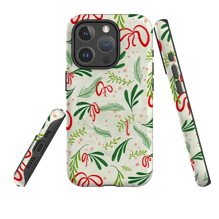 Office Accessory iPhone MagSafe Tough Case -  Christmas Bows By Katherine Quinn
