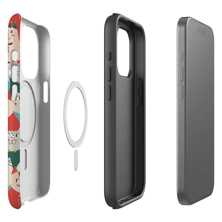 iPhone MagSafe Tough Case - Christmas Cats By Ali Brookes Hybrid Form