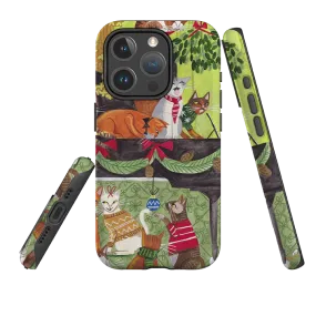 iPhone MagSafe Tough Case - Christmas Cats II By Caroline Bonne Muller Matte Look Smooth Edge Design
