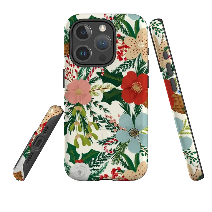 iPhone MagSafe Tough Case - Christmas Florals By Abby Jacobs Modern Texture Build