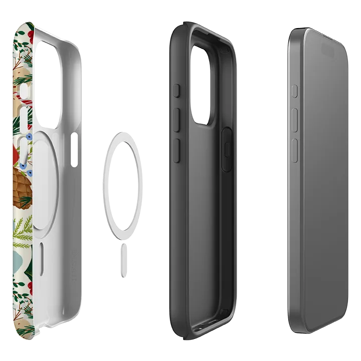 iPhone MagSafe Tough Case - Christmas Florals By Abby Jacobs Minimal Pattern Stylish Detail Layer