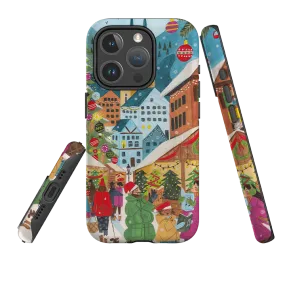 Protective Edge Layer iPhone MagSafe Tough Case - Christmas Market By Caroline Bonne Muller