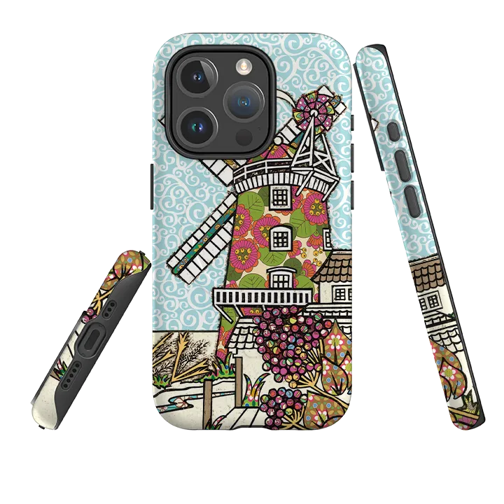 Premium Texture Layer Shock shield iPhone MagSafe Tough Case -  Cley Windmill By Amelia Bowman