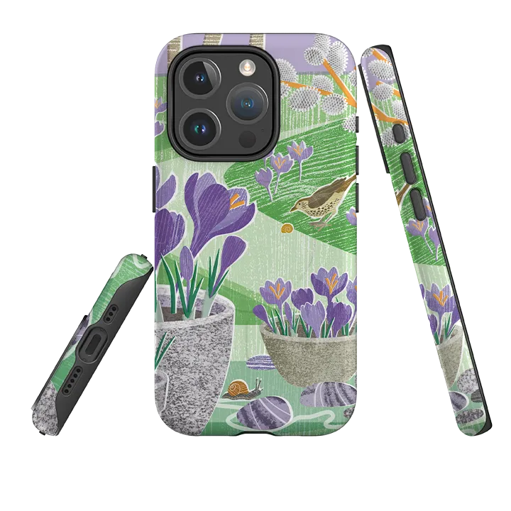 iPhone MagSafe Tough Case -  Crocus By Liane Payne Modern Texture Look Soft Edging