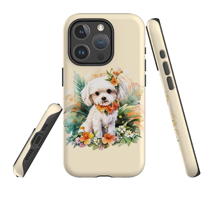 Minimal Pattern Texture easy installation iPhone MagSafe Tough Case - Cute Dog B