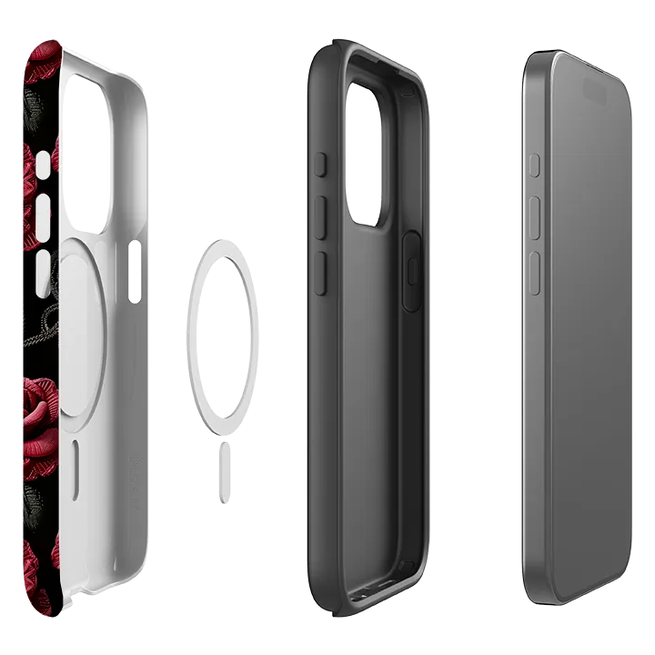TPU Material iPhone MagSafe Tough Case - Dark Roses