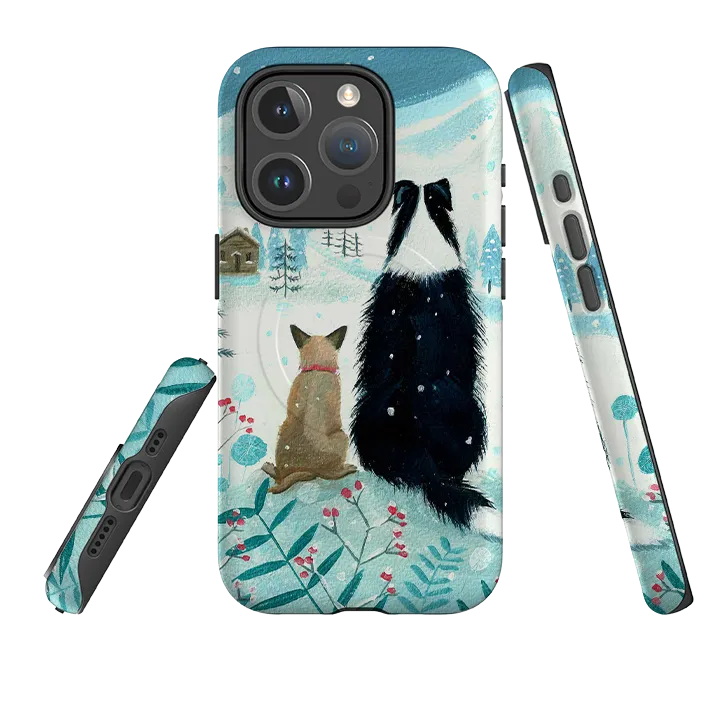 iPhone MagSafe Tough Case - Dogs Xmas By Mary Stubberfield Precision Cutouts Grip Enhanced