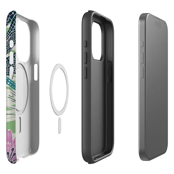 Flexible Pattern Texture Protective Layer iPhone MagSafe Tough Case -  Dragonflies By Kate Heiss