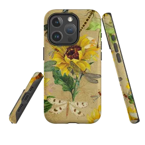 Hybrid Touch iPhone MagSafe Tough Case - Drangonflies and Sunflowers