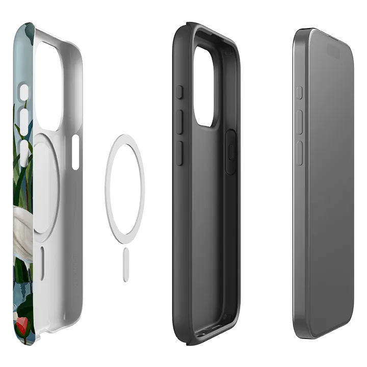 Minimal Detail Texture Soft Edging iPhone MagSafe Tough Case - Egrets and Lillie's By Bex Parkin