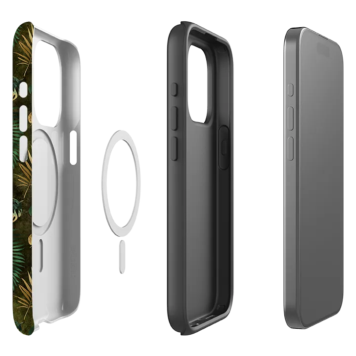 iPhone MagSafe Tough Case - Feather Greens Compact Look Matte Layer