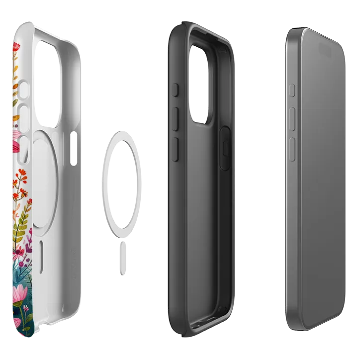 Strong Corners Protective Look iPhone MagSafe Tough Case - Field Floral
