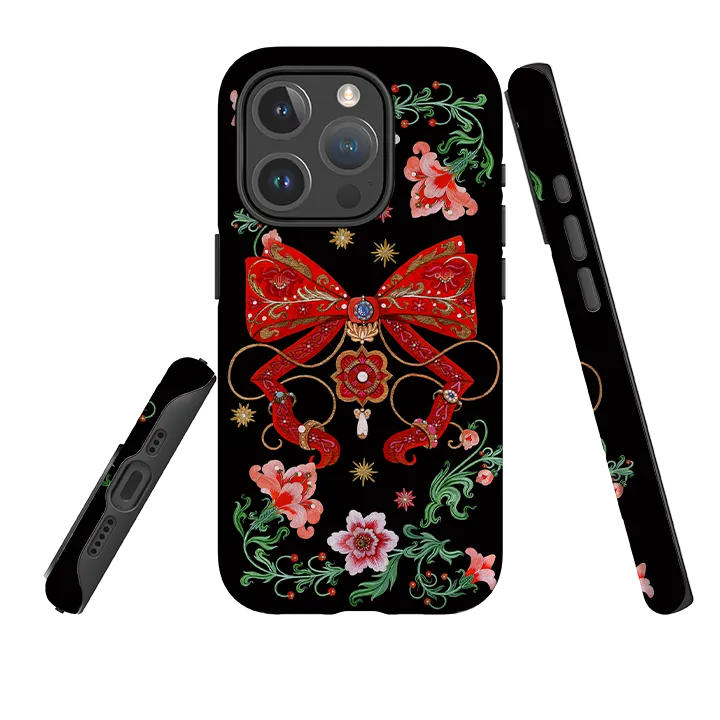 Premium Surface Texture Polished Layer iPhone MagSafe Tough Case - Five Gold Ring By Maria Matos