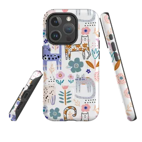 Protective Layering iPhone MagSafe Tough Case -  Floral Cats