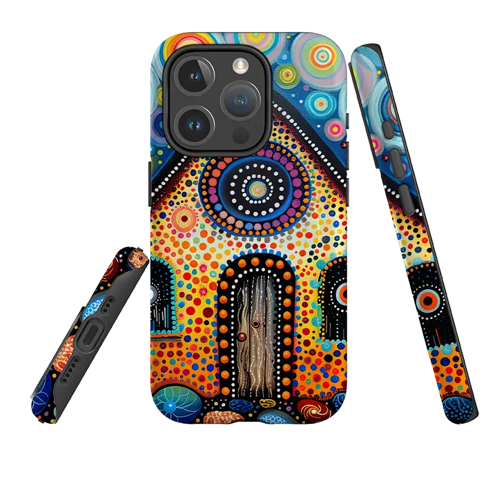 Elegant Touch Stylish Form iPhone MagSafe Tough Case - Folk Art House III