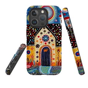 iPhone MagSafe Tough Case - Folk Art House IX Smooth Surface