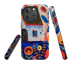 iPhone MagSafe Tough Case - Folk Art House VIII Polished Touch Comfort Finish Layer