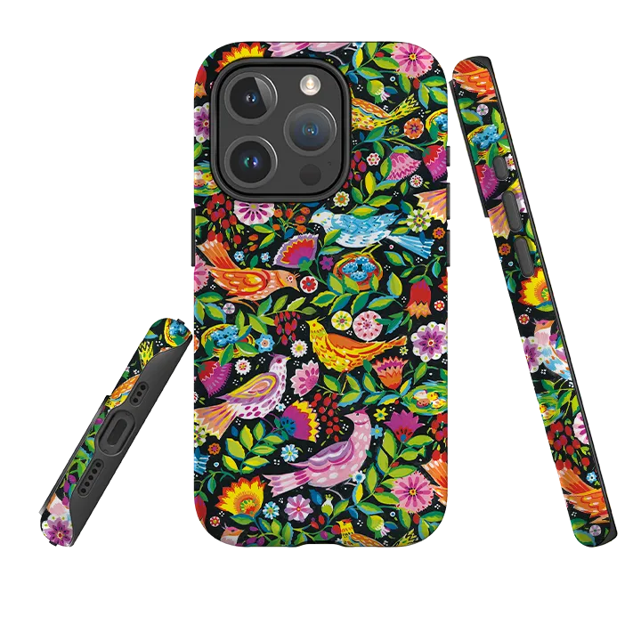 Everyday Use Comfort Accessory iPhone MagSafe Tough Case -  Folk Birds By Sarah Campbell