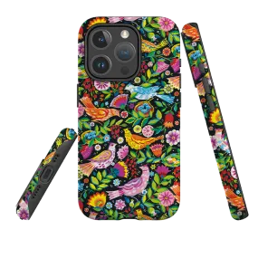 Everyday Use Comfort Accessory iPhone MagSafe Tough Case -  Folk Birds By Sarah Campbell