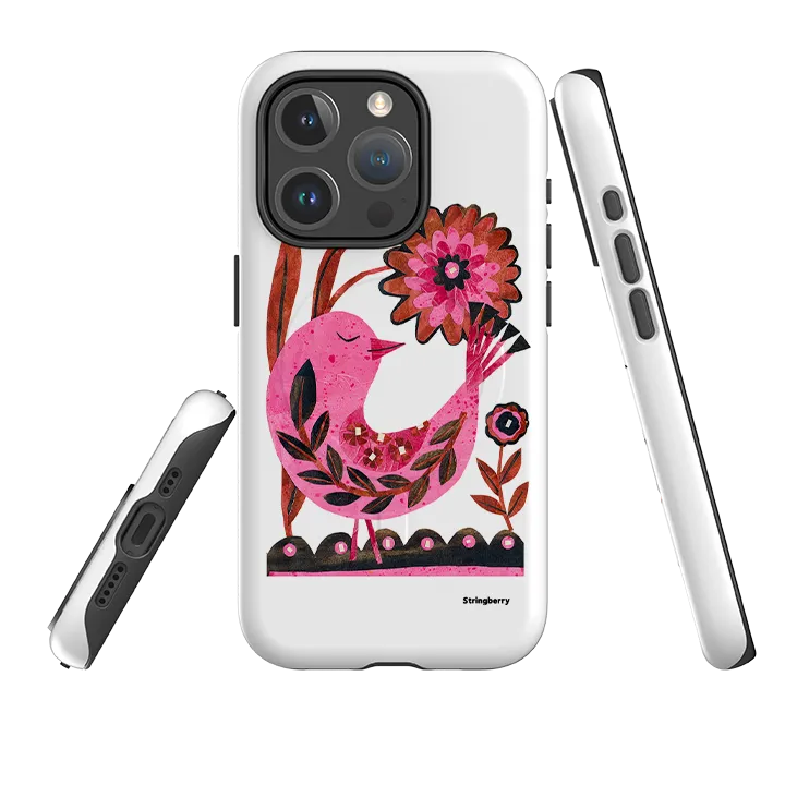 Outdoor Design Protective cover iPhone MagSafe Tough Case - Folk Floral Bird By Tracey English