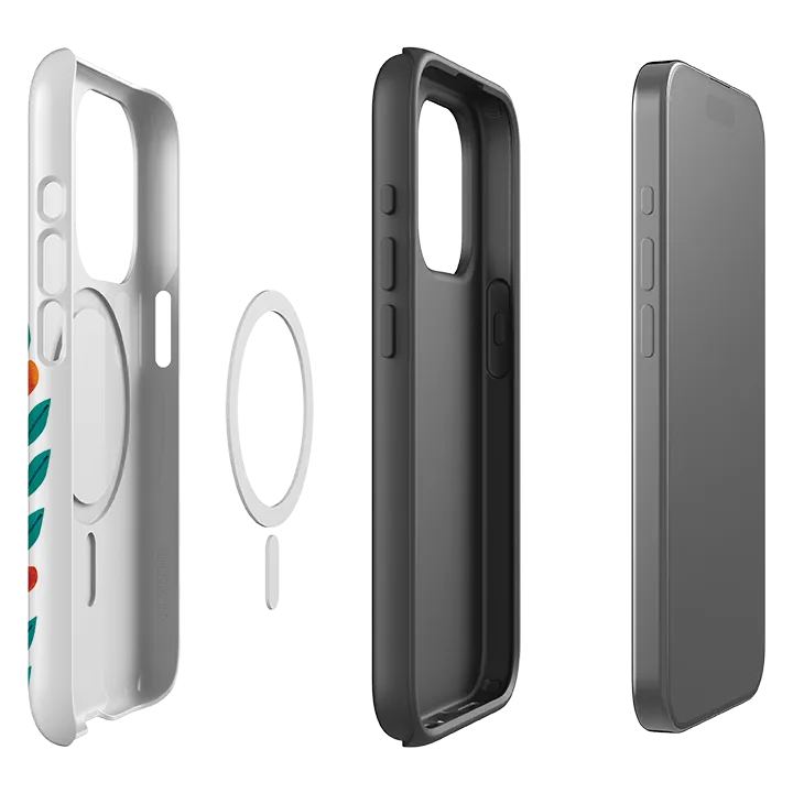 Water shield iPhone MagSafe Tough Case - Folk Peacock By Tracey English