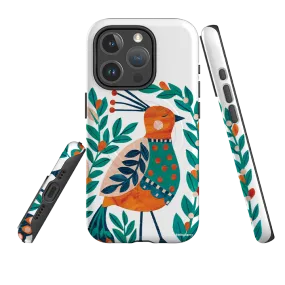 iPhone MagSafe Tough Case - Folk Peacock By Tracey English Minimal Pattern Texture