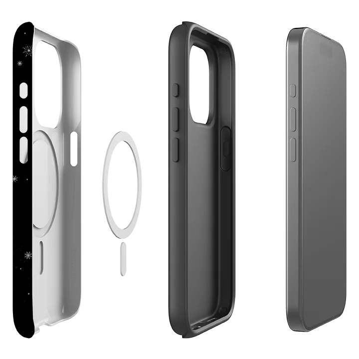 iPhone MagSafe Tough Case - Garden Birds Black By Maja Lindberg Tight Fit Premium Feel Layer