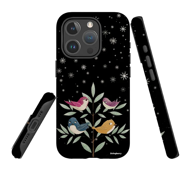 iPhone MagSafe Tough Case - Garden Birds Black By Maja Lindberg Ergonomic Shape Slim Look