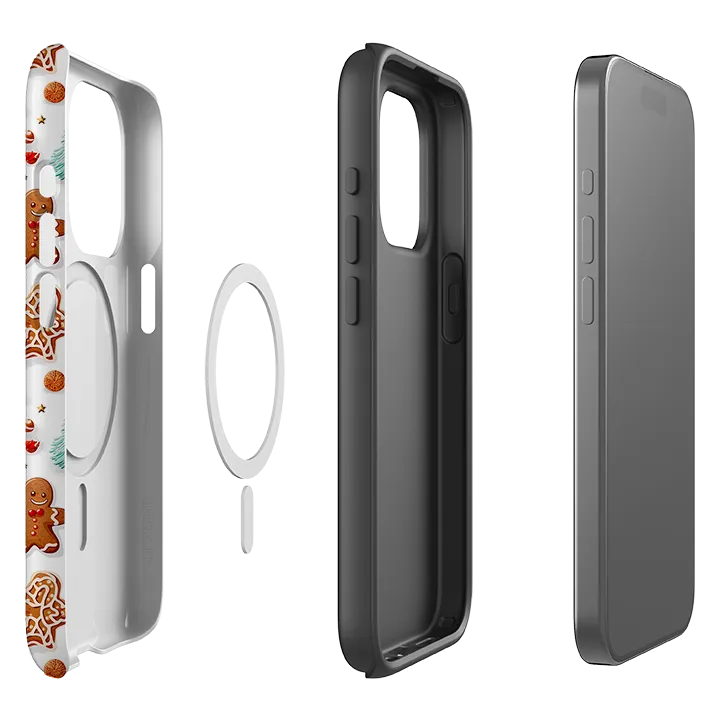Carbon Fiber anti dust iPhone MagSafe Tough Case -  Ginger Bread Xmas