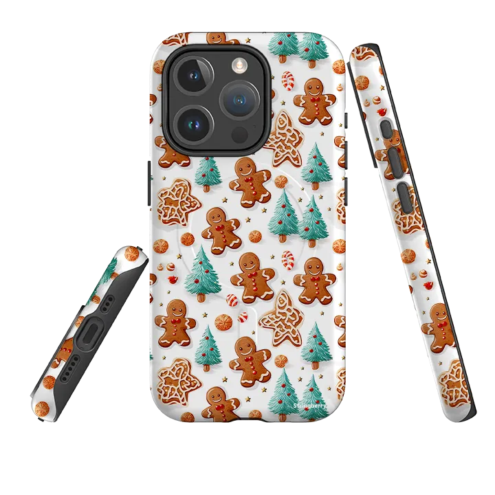 iPhone MagSafe Tough Case -  Ginger Bread Xmas Minimal Surface Sleek Appearance