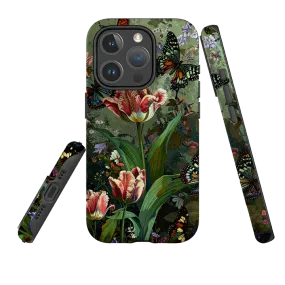 Rugged Outline iPhone MagSafe Tough Case - Green Vyne Butterflies