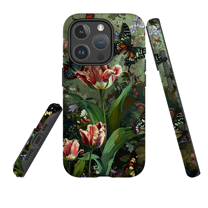 Durable Detail Ultra light iPhone MagSafe Tough Case - Green Vyne Butterflies