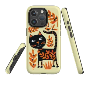 Vivid colors Soft Detail iPhone MagSafe Tough Case - Halloween Folk Cat By Tracey English
