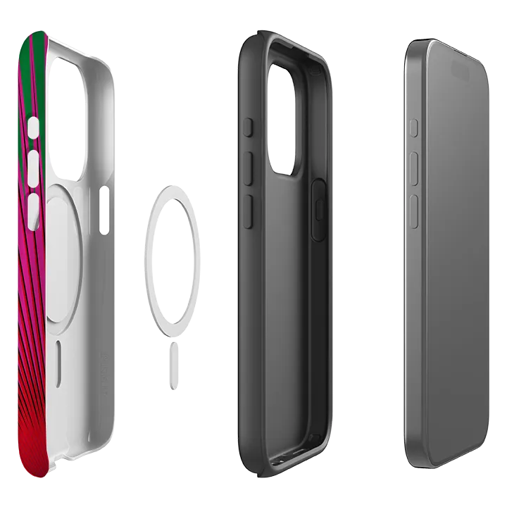 Smooth Coating Comfort Texture iPhone MagSafe Tough Case - Halos Cactus By Kitty Joseph