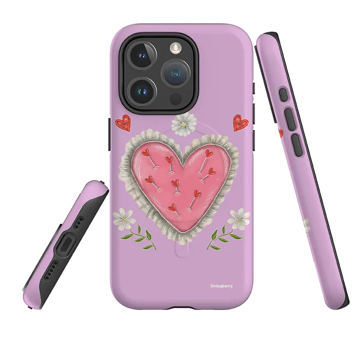 Polished Touch Vibrant Colors iPhone MagSafe Tough Case -  Heart Pin Cushion By Catherine Rowe