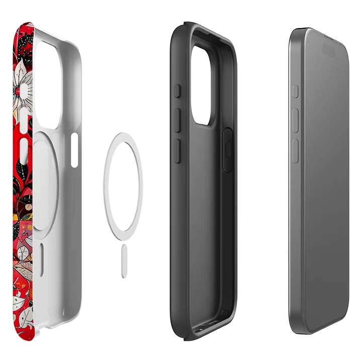 Water shield Durable Layer iPhone MagSafe Tough Case - Hime Floral