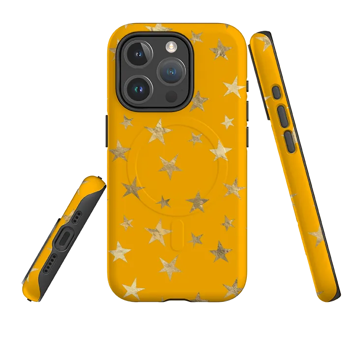 iPhone MagSafe Tough Case - Honey Stars Gold Modern Edge Minimal Finish