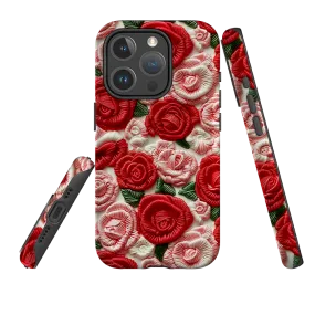 Protective Look Modern Grip Texture iPhone MagSafe Tough Case - Light Roses III