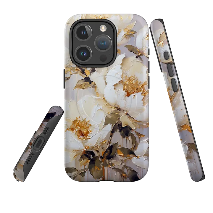 Rugged Frame Design Compact Texture iPhone MagSafe Tough Case -  Linden Floral IV