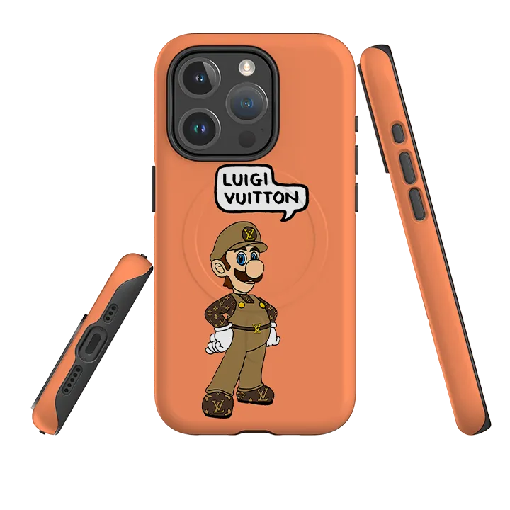 anti fingerprint iPhone MagSafe Tough Case - Luigi Vuitton Papaya By Angelica Hicks