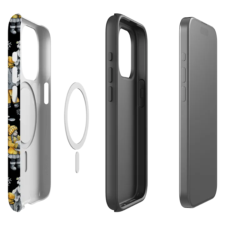 Gloss Texture Durable Texture Layer iPhone MagSafe Tough Case - Me and Snowman