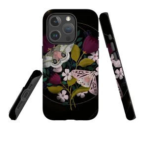 Polished Texture Finish Heat resistant iPhone MagSafe Tough Case - Moon Moths By Bex Parkin