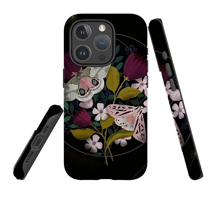 Colorful option Wear resistant iPhone MagSafe Tough Case - Moon Moths By Bex Parkin