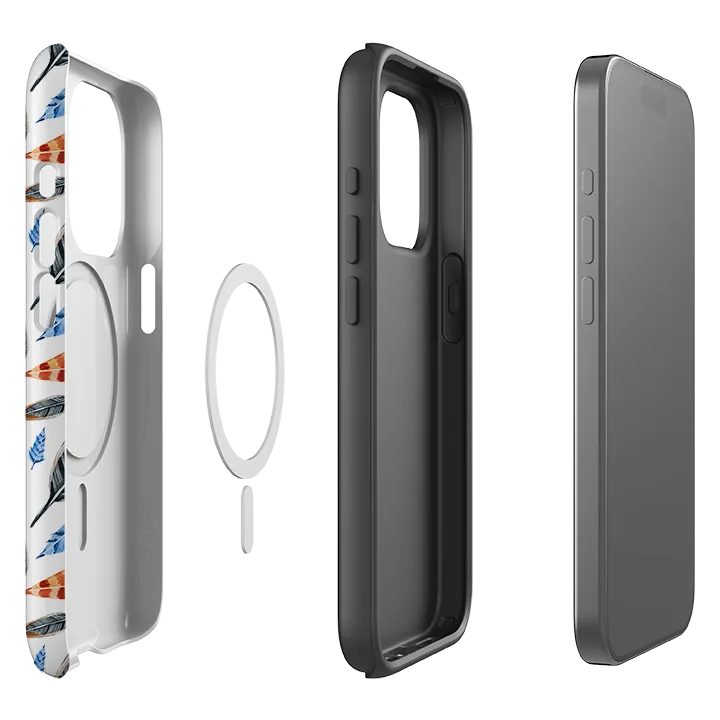 iPhone MagSafe Tough Case - Multi Feathers Long Lasting Soft Grip Layer