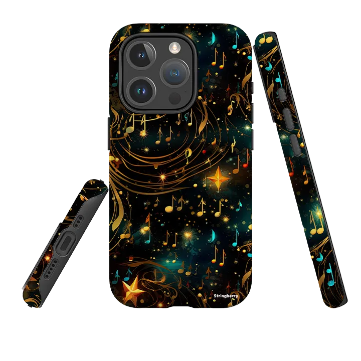 iPhone MagSafe Tough Case - Musical Stars II Modern Texture Look Elegant Pattern Design