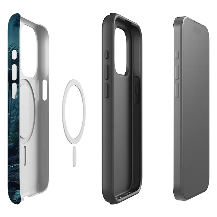 iPhone MagSafe Tough Case -  Mystic Moon Carbon Fiber Modern Texture Look