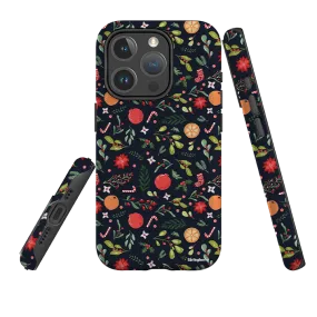 Minimal Design Hybrid Material Build iPhone MagSafe Tough Case - Oranges and Candy Canes II