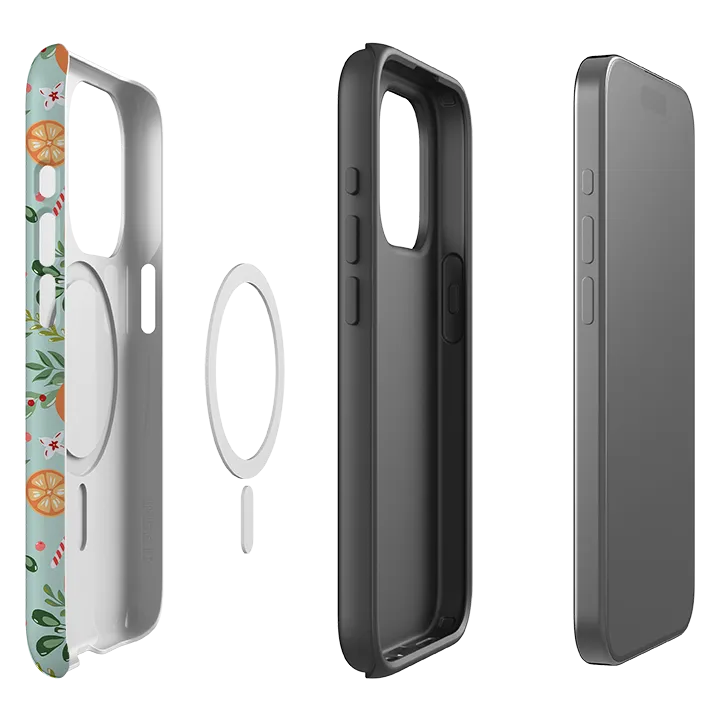 iPhone MagSafe Tough Case - Oranges and Candy Canes Soft Layer