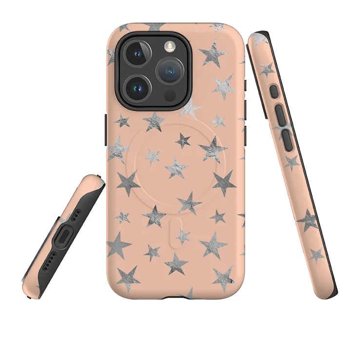 Edge Shield Elegant Shield iPhone MagSafe Tough Case - Pale and Silver Stars